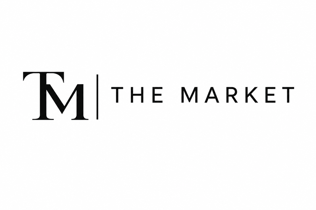 Minimal black TM and THE MARKET logo